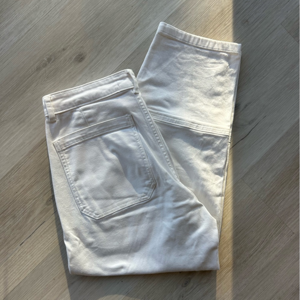 Everlane White High-Rise Straight Leg Pants